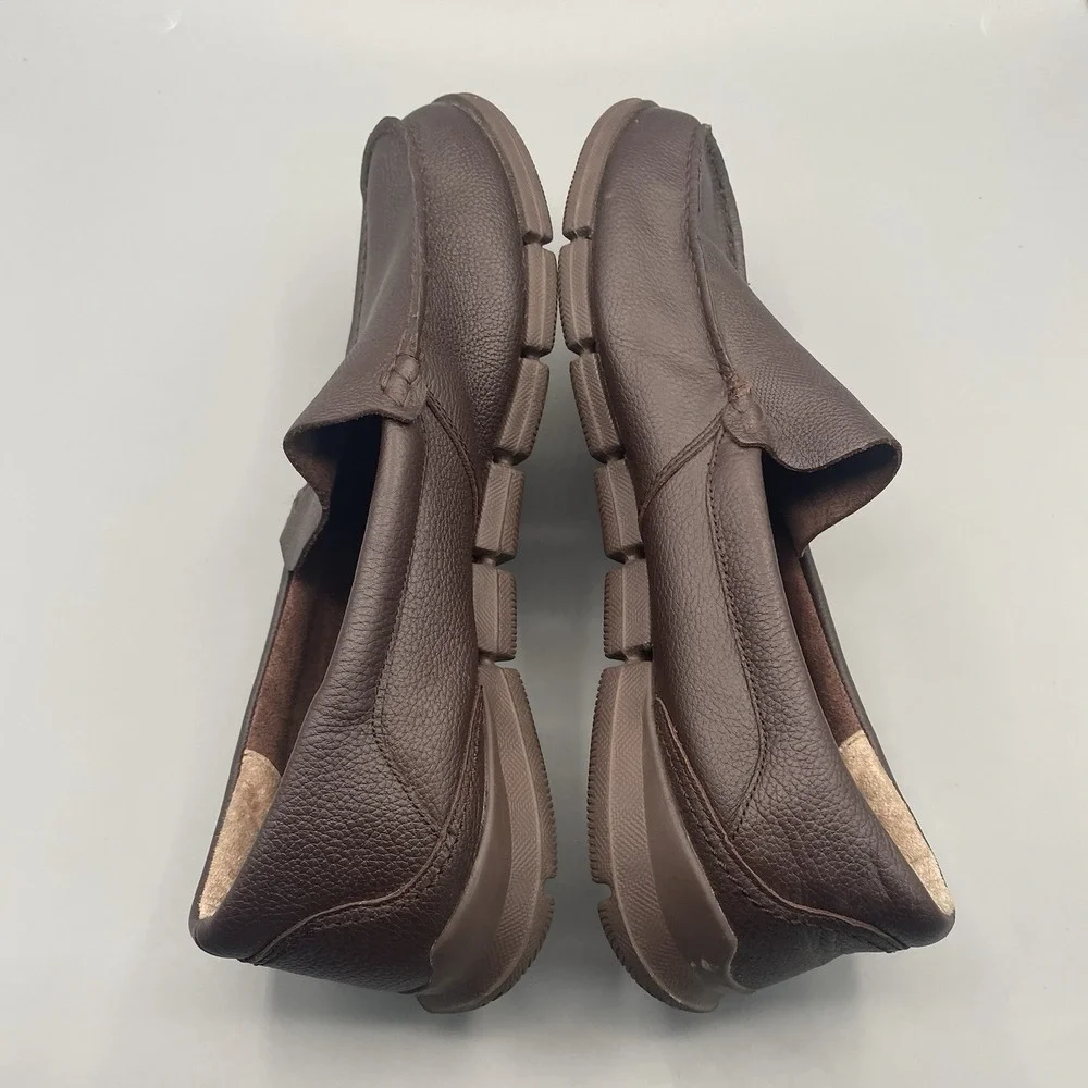 Skechers Mens Size‎ 13 On The Go BIONIC MOC Brown Leather Shoes Goga Mat